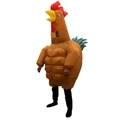 Funny inflatable rooster costume in orange waterproof fabric for adult party performances - Pineapple Chicken / One Size