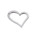 Ciondolo a cuore cavo minimalista in acciaio inossidabile per creazione gioielli - Stile Cuore a Foro Singolo (27*25mm)(KLJ096-Z)