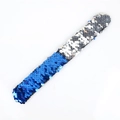 Sequin slap bracelet for kids with reversible blue and silver mermaid scales - Royal Blue-Silver