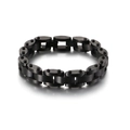 Bracciale da uomo in acciaio inossidabile nero opaco stile orologio design industriale - Nero (KB123282-KFC)