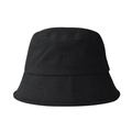 Detalle de un sombrero de pescador negro de algodón con costuras paralelas en el ala - Estilo Con Pespuntes / Negro