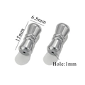 Chiusura a vite arachide 15mm in acciaio inossidabile argento per collane di perle - Colore Acciaio Liscio Grande
