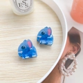 Pair of blue elephant acrylic hair claws with cute pink ears for kids and women - Elephant (Pair)