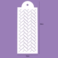 39x15cm white plastic cake stencil with herringbone pattern for baking decoration - Herringbone / White