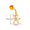 Gold-tone flower belly button ring with six petals made of sparkling cubic zirconia - Large Golden Flower Style (0200-5# Gold)