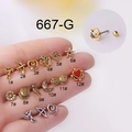 Vintage 0,8 mm chirurgisch stalen oorbellen set met hart vlinder en maan ontwerpen - Engel Stijl (1#) / Goud