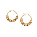 Exaggerated golden stainless steel hoop earrings with textured mesh fish scale patterns - Gold Scale Woven Style (9#)