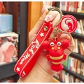 Cute red lobster plush keychain with Rich Man silicone wristlet and golden keyring - Red Lobster (Wrist Strap)