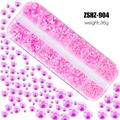 12-grid box of mixed-size pink and purple aurora resin rhinestones for nail art DIY - Deep Pink AB (ZSHZ-904)