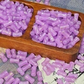 Bamboo style purple glass beads with gold texture for DIY jewelry making - Purple (Brushed Jade 6x12mm)
