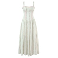 Maxikleid mit Blumendruck, Spitzenbesatz und hoher Taille im Vintage-Landhausstil - S / Cremefarben Blumig