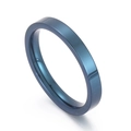Anello piatto minimalista da 3mm in acciaio inossidabile blu con finitura lucida - US 5 / Blu