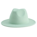 Classic wide brim jazz fedora hat in mint green felt for men and women - M (56-58cm) / Teal