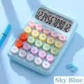 Calculatrice 12 chiffres bleu ciel avec touches mécaniques colorées et écran LCD - 817max Bleu Ciel Silencieux