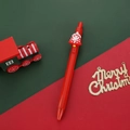 Festlicher roter Weihnachtskugelschreiber mit Glockenanhänger und Schneeflocken-Detail - Weihnachtsglocke / Rot