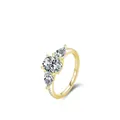 Klassischer Ring aus 925er Sterlingsilber mit 18 Karat Gold-Finish und simulierten Diamanten - US-Größe 5 / Gold