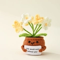 Handmade crochet potted plant with yellow flowers and Life would succ without you sign - Positive Potted-Forget-me-not Gradient Yellow