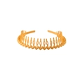 Ginger yellow wavy matte headband with flexible teeth for hair styling and fixing - 174 Wave Style / Yellow
