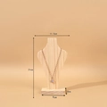 Wooden necklace display stand with gold star pendant, height 21cm, warm yellow tone - Small / Natural Wood Color