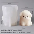 Puppy shaped silicone mold for DIY mousse cakes and puddings with detailed dimensions - EOM Dog Pudding Mold ND-01