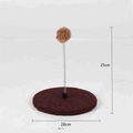 Brown plush spring teaser toy for cats with 20cm round base and 25cm total height - Spring Ball Teaser Style / Brown