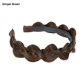 Ginger brown braided wig headband with non-slip teeth for high skull top volume - Ginger Brown