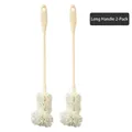 Set di due spazzole per tazze a manico lungo beige con testa a spugna a L per la pulizia - Manico Lungo-2 PZ