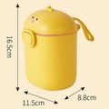 Tragbare gelbe Küken-Milchpulverbox mit Griff und Maßen 16.5cm Höhe für Babynahrung - Groß / Gelb