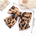 Lazo grande para el pelo con estampado de leopardo en satén suave de 20cm x 14cm - Estilo A