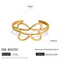 Detalle del brazalete de mariposa dorada con nudo de oro 18K en acero inoxidable - Estilo de Mariposa Infinito (NB-B6294)