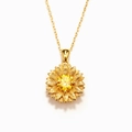 Minimalistische S925 Silber Sonnenblumen Kette mit gelbem Edelstein für Damen - 925 Silber (40+5cm) / Gold