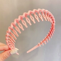 Morandi pink wavy headband with anti-slip teeth design for comfortable daily hair styling - 24# Wave Comb-Pink