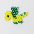 Handmade Miyuki bead charm in yellow and green dinosaur shape for DIY jewelry making - Yellow Dinosaur / Neon Yellow