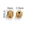 Golden stainless steel Buddha head spacer bead with 8mm diameter for DIY jewelry making - Raised Texture / Gold