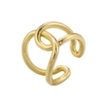 Detailed view of the twisted gold-plated ear cuff with a modern knot design finish - VJ550 Gold