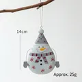Christmas tin snowman hanging ornament with white and red finish, 14cm metal decoration - Hanging Snowman (Single Sided)