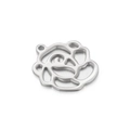 Colgante de flor de rosa hueca en acero inoxidable plateado para hacer joyas DIY - Color Acero (KLJ4314-Z)