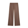 Elegant high-waisted brown satin wide-leg trousers with a luxurious glossy finish - XS / High Waist Trousers