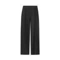 Vue de face d'un pantalon de costume noir à taille haute et jambes larges épuré - XS / Bas / Noir