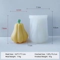 3D pumpkin silicone mold with precise dimensions for DIY candle and cake baking - Pumpkin Mold J-0400