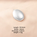 Pendentif médaillon ovale en acier 316L argenté 33,5mm x 24mm pour photos DIY - Style Ovale Brossé Argent (5#)