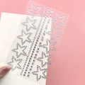 Sparkling star and round crystal rhinestone face stickers for fairy eye makeup looks - Silver Tassel Star Rhinestones (BJA-620)