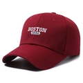 Cappellino da baseball classico in cotone bordeaux con ricamo Boston 1630 per uomo e donna - Regolabile / Borgogna