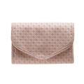 Rosa Schmuck-Reisetasche im Umschlagdesign mit gewebter Textur und Druckknopfverschluss - PU-Leder / Groß / Rosa