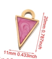 Pink marble triangle charm with gold plating for DIY jewelry making 20x11mm - Triangle-Red
