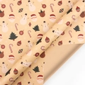 Vintage kraft paper roll with snowman, Santa, and reindeer patterns for DIY Christmas gifting - Style 3 / 50*70CM