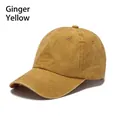 Vintage ginger yellow washed cotton baseball cap with distressed finish and curved brim - Adult 56-60cm / Turmeric