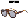 Trendy oversized pilot sunglasses featuring tortoise shell frames and dark grey lenses - Tortoise Frame Light Gray Lens