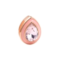 Rose gold mesh bracelet bead charm featuring pink enamel and teardrop crystal - Rose Gold Teardrop Pink Edge Pink Crystal