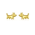 Minimalistische S925 sterling zilveren hondenoorknopjes in elegante gouden finish - Honden Stijl